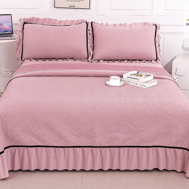 Set Cuvertura Catifea, 3 Piese, roz, CC-41