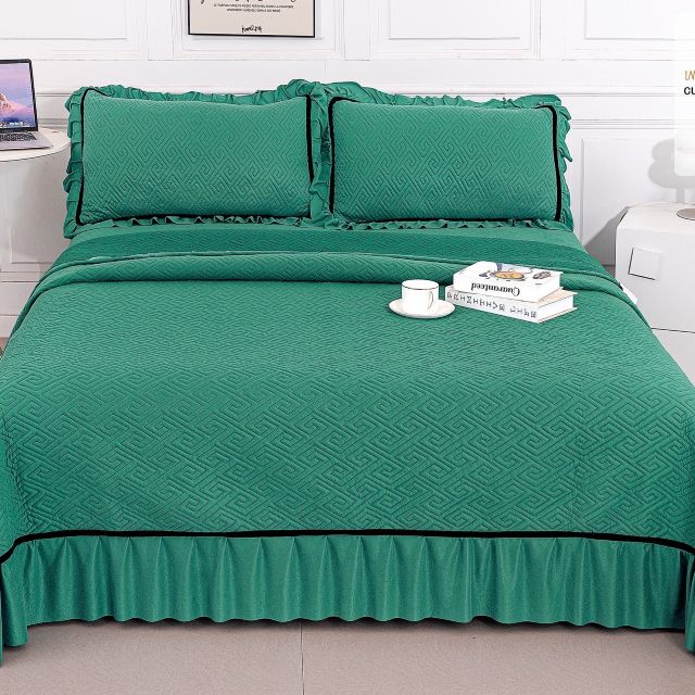 Set Cuvertura Catifea, 3 Piese, verde, CC-42