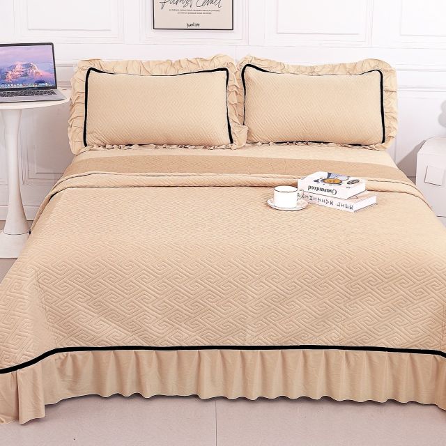 Set Cuvertura Catifea, 3 Piese, bej-crem, CC-46